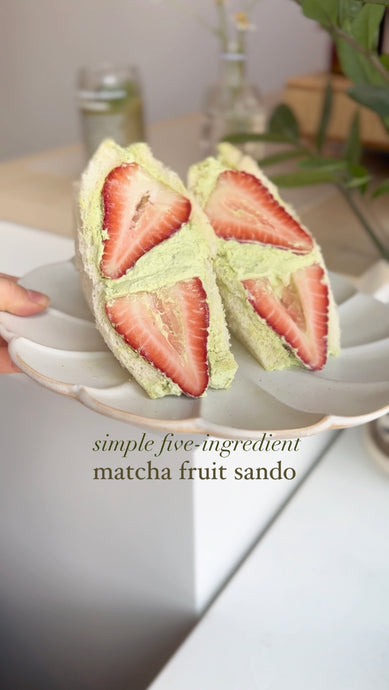 matcha strawberry fruit sando