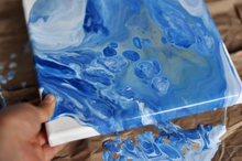 Load image into Gallery viewer, fluid art canvas painting kit - ocean waves
